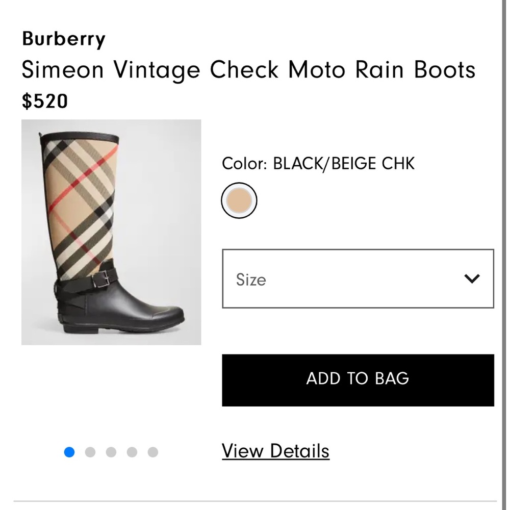 Once worn Burberry rain boots